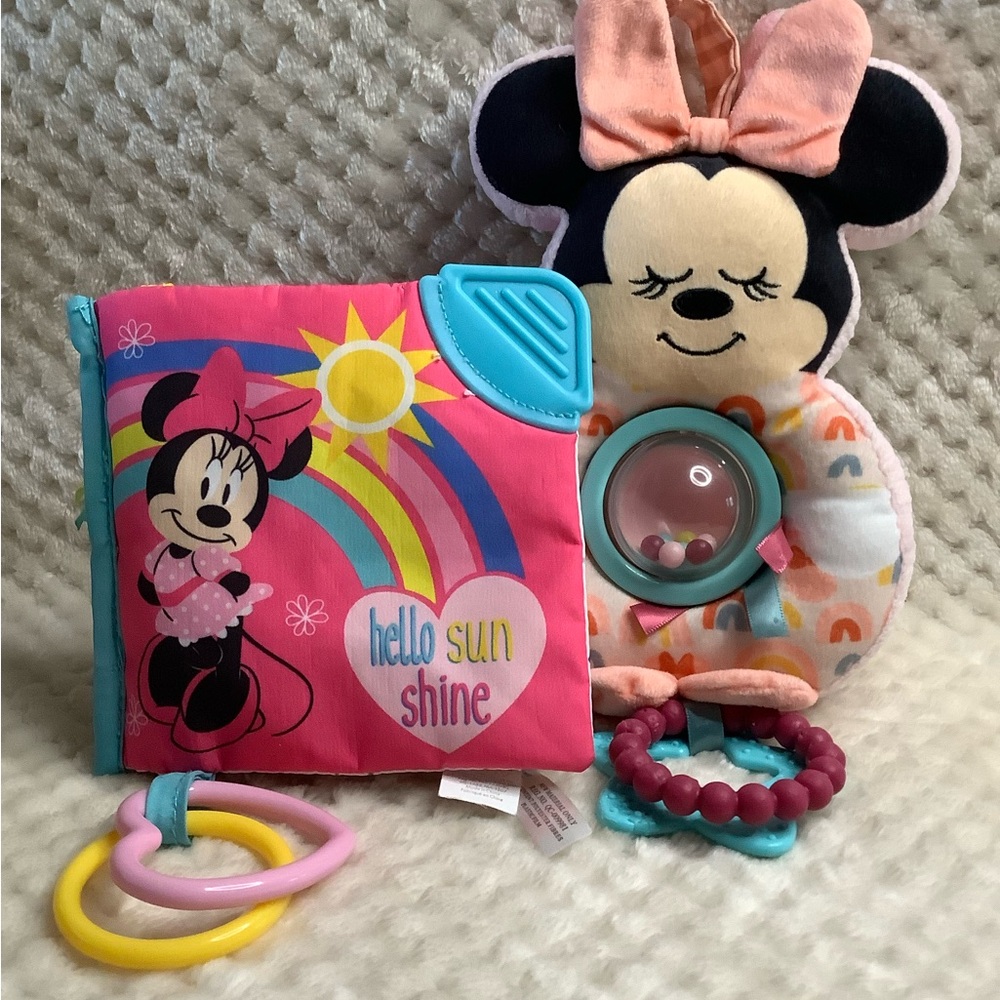 Disney Baby Minnie Mouse Soft Book & Sensory Toy Set 🎀